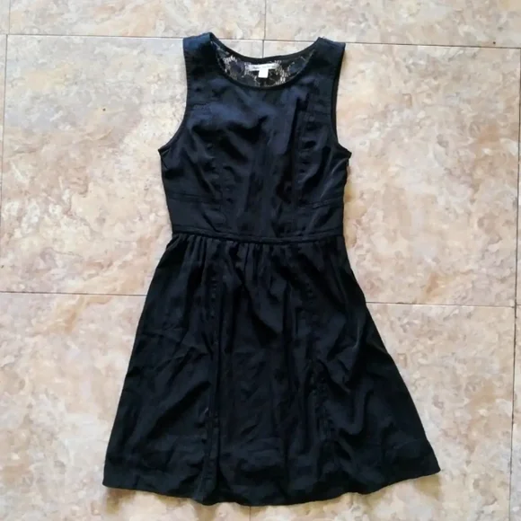 American Eagle Outfitters Black Crochet Lace Back sleeveless mini dress, size 00 - Picture 1 of 8